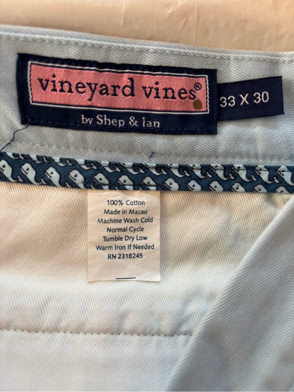 NWOT Vineyard Vines Light Blue Chilmark Chinos SZ 33X30 - Picture 5 of 8